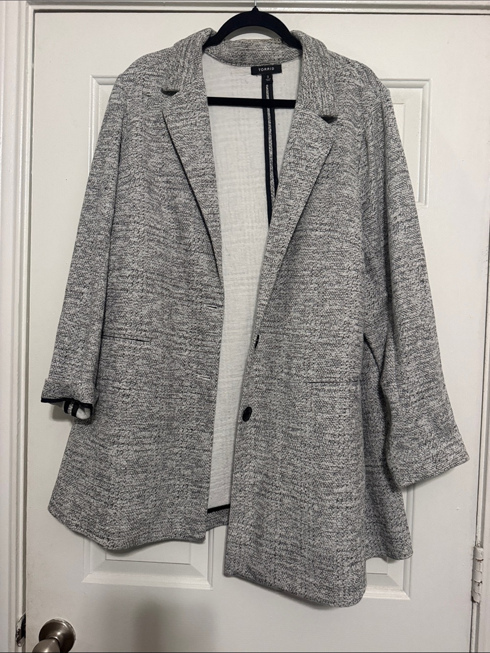 Torrid Gray Knit boyfriend blazer
